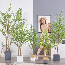 Potted Bellflower Plant Japanese Camellia Tree Plant Nordic Style Plant Decoration for Living Room Large Artificial Green Plant