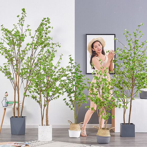 Potted Bellflower Plant Japanese Camellia Tree Plant Nordic Style Plant Decoration for Living Room Large Artificial Green Plant