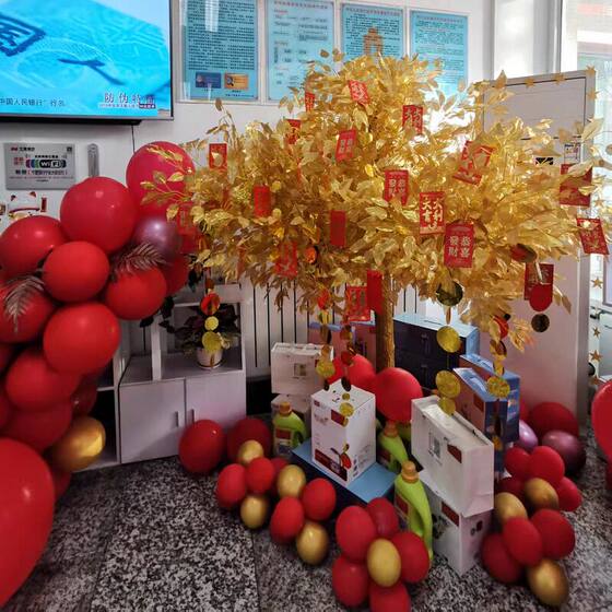 New Year's Day Golden Banyan Tree Artificial Plant Wishing Tree Spring Festival Mall Hotel Decoration Golden Banyan Tree Decoration