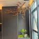 Wall-Mounted Artificial Pomegranate Branches Indoor Hanging Persimmon Display Window Floral Landscape Decoration Dried Branches Landscaping Fake Tree