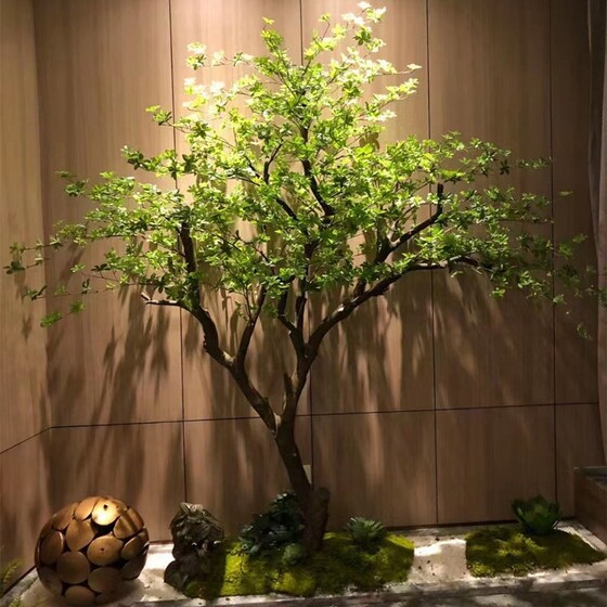 Artificial Tree Japanese Bellflower Fake Tree Horsewood Large Indoor Green Plant Floor-Standing Window Display Decoration Ornament