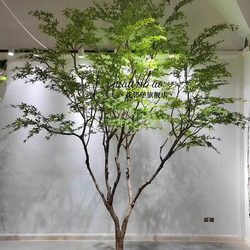 Artificial Green Maple Tree Maple Tree Fake Tree Window Landscape Large Interior Design Decoration Scandinavian ins Green Plant Green Maple
