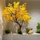 Large Artificial Floor-Standing Indoor Decorative Yellow and Red Maple Tree for Mall Window Displays, Fake Maple Leaf Tree Landscaping Ornament