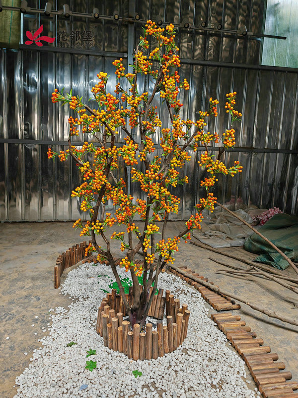 Artificial Trees, Fake Sea Buckthorn Trees, Artificial Fruit Trees, Home Floral Art, Soft Decoration, Indoor and Outdoor Floor-Standing Landscaping Decorative Ornaments Artificial Trees, Fake Sea Buckthorn Trees, Artificial Fruit Trees, Home Floral Art, Soft Decoration, Indoor and Outdoor Floor-Standing Landscaping Decorative Ornaments