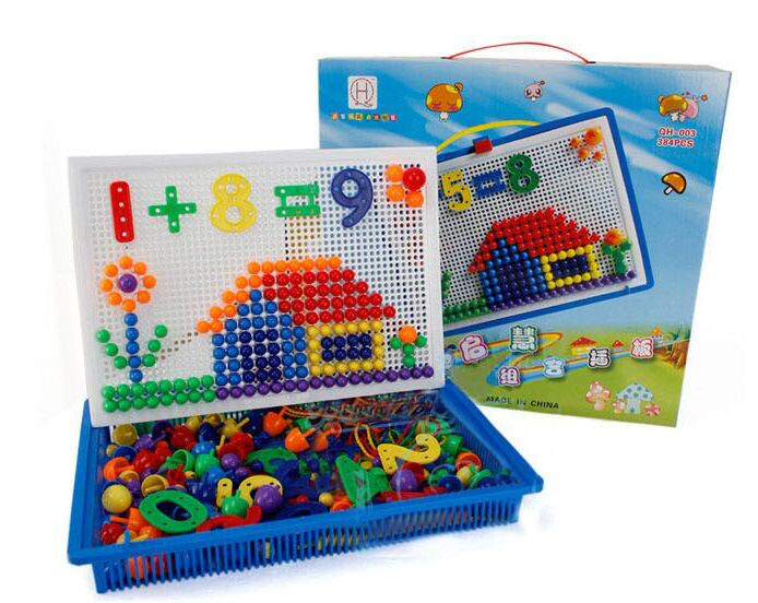 Mushroom Nail Intercalation Drawing Board Toys) Weak View Training Aids) Fun Toys) Fine Training