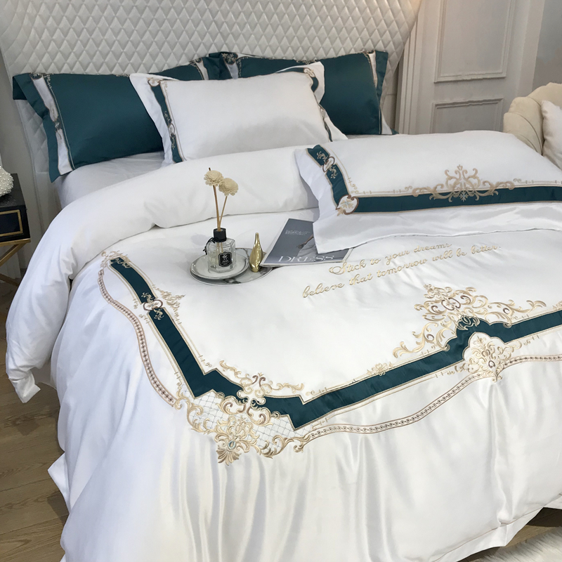 Eurostyle Extravaganza Superior High Level Four Pieces Full Cotton Pure Cotton Ice Silk Embroidered Quilt Cover Bed Linen Bed bedding