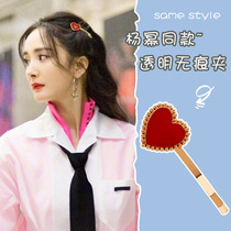 Love rhinestone hairclip top clip bangs Korean simple style temperament broken hairclip Net Red Girl side clip hairpin headgear