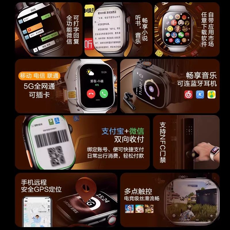 2026 New Model S11 Huaqiangbei S10Promax Smart Phone Watch with Card Slot, Top-Tier Cellular Version, Bean-Shaped Package