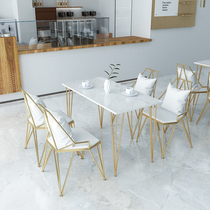 Nordic coffee shop simple fresh leisure milk tea shop table and chair combination Net Red cold drink dessert shop snack shop table and chair