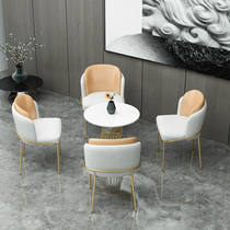Simple reception negotiation table and chair combination small round table shop reception rest area milk tea shop coffee shop leisure table and chair