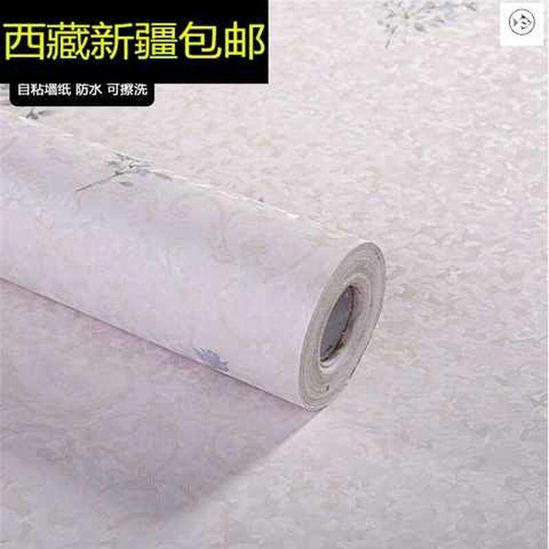 Tibet Xinjiang Self-adhesive wallpaper wallpaper cozy bedroom decoration 4510 Fields Garden Rice White Bottom Purple Flower Living Room Sink-Taobao