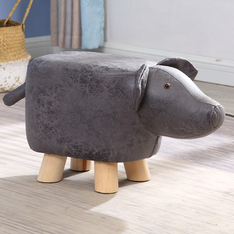 creative children animal modeling elephant changing shoes cute calf stool household cartoon solid wood bench net red lazy man