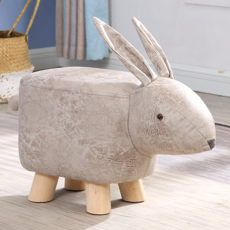 creative children animal modeling elephant changing shoes cute calf stool household cartoon solid wood bench net red lazy man