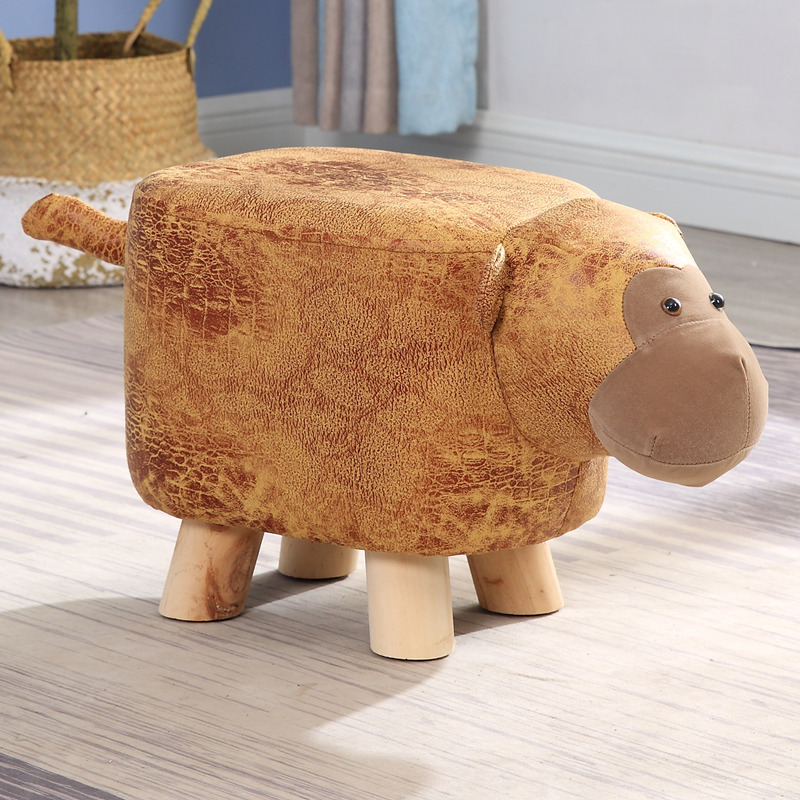 creative children animal modeling elephant changing shoes cute calf stool household cartoon solid wood bench net red lazy man