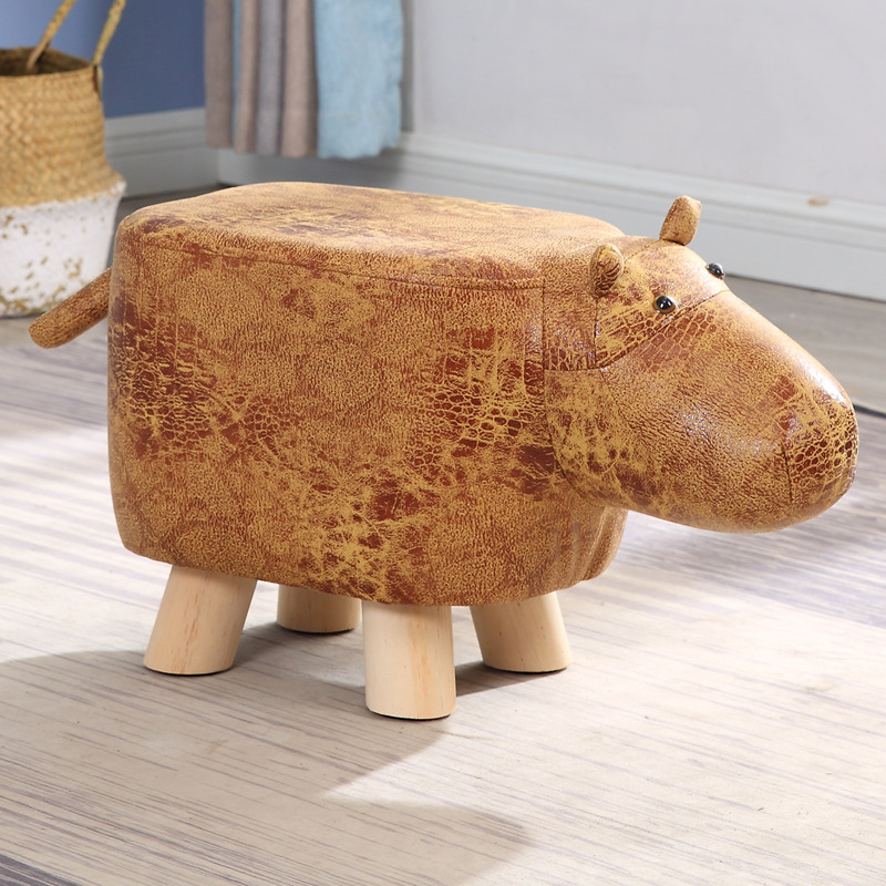 creative children animal modeling elephant changing shoes cute calf stool household cartoon solid wood bench net red lazy man