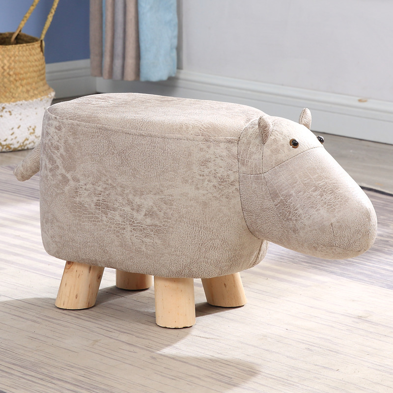 creative children animal modeling elephant changing shoes cute calf stool household cartoon solid wood bench net red lazy man