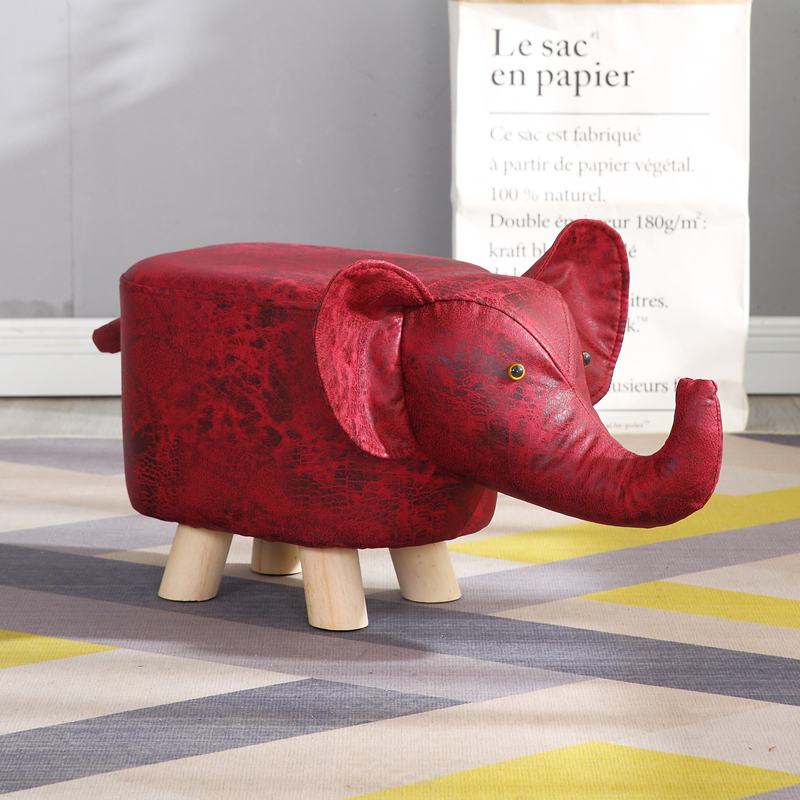 creative children animal modeling elephant changing shoes cute calf stool household cartoon solid wood bench net red lazy man