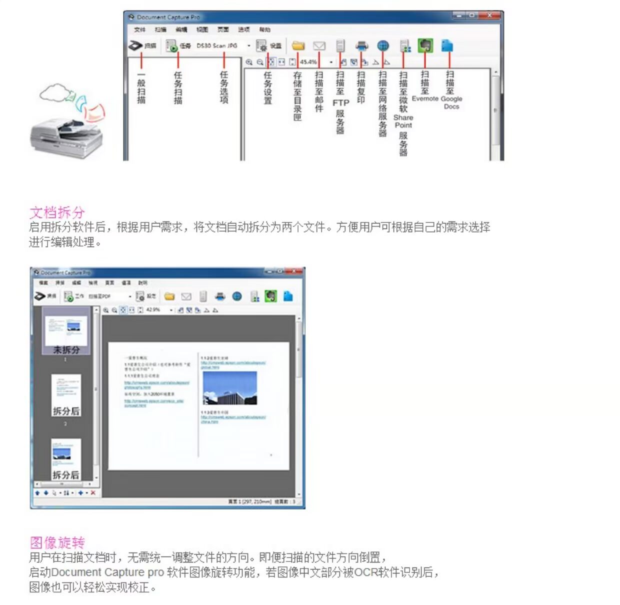 Epson Epson DS-6500 hai màu tài liệu quét tự động A4 máy quét tốc độ cao độ nét cao - Máy quét