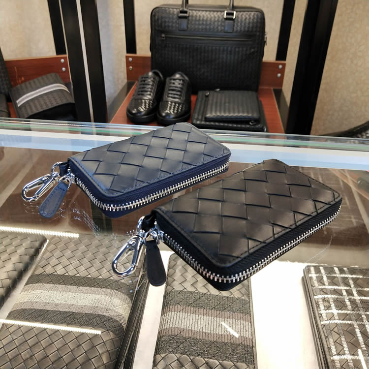 BV WHQN MAQH key bag male youth head layer calf leather handwoven key cover waist hanging universal