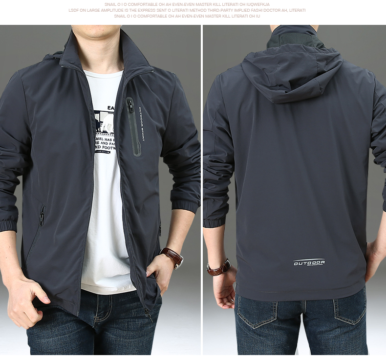 Jeep Shield Coat Male 2019 Mùa xuân và mùa thu Mới Casual Kích thước lớn Áo khoác lửng nam trùm đầu ngoài trời Charge Top - Áo khoác đôi áo khoác nam đẹp