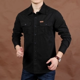 Демисезонный хлопковый лонгслив, весенняя рабочая утепленная рубашка для отдыха, свободный крой