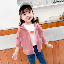 Girls Spring and Autumn Casual Cover Hat Jacket 2021 new Han - style childrens Yang Baby wearing clothes