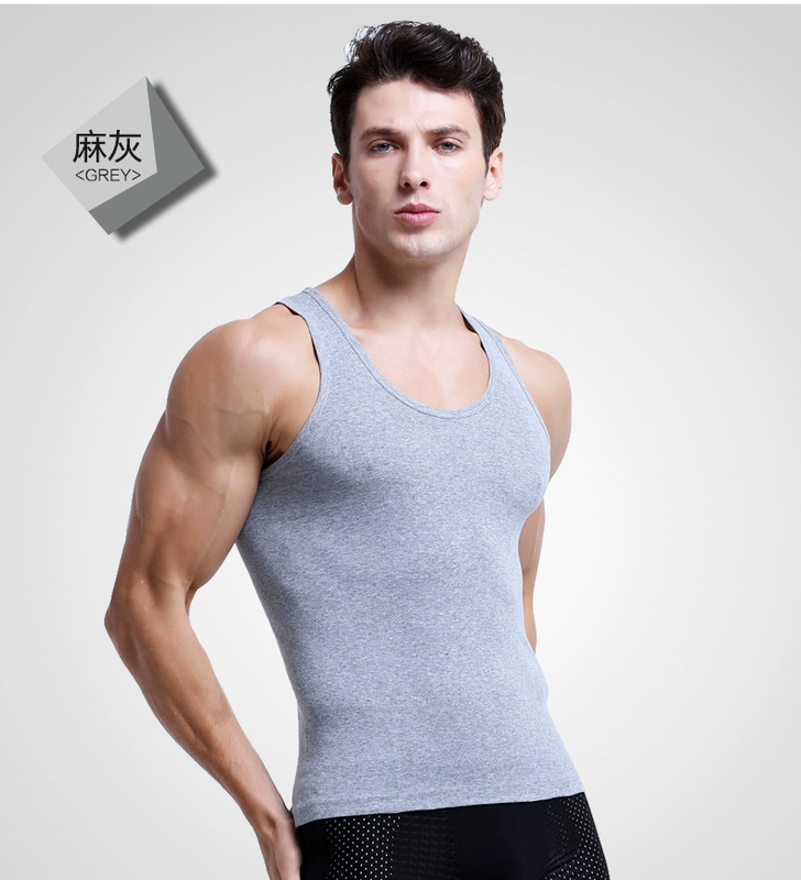 Áo vest nam cotton I-sports bó sát không tay giản dị thể dục thể thao mỏng-vừa vặn kéo dài đáy áo vest - Áo vest