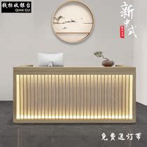 Nordic simple modern clothing store cashier counter Beauty salon Curved bar Company small front desk reception desk