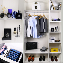 Customized modern model room cloakroom wardrobe jewelry decoration mens suit shoes bag bedroom soft decoration props display