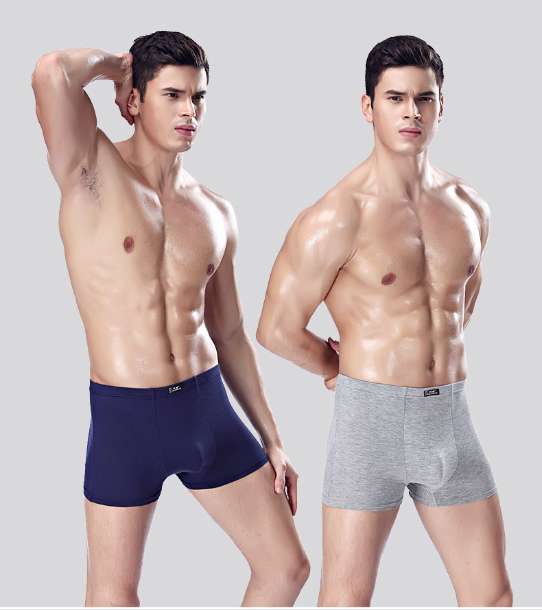 4 hộp quà tặng nam đồ lót nam boxer eo trung thanh niên lỏng thể thao thoáng khí đơn giản bốn chân đầu triều