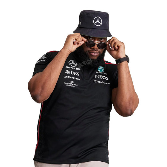 2023f1 racing suit t-shirt Mercedes-Benz team short-sleeved Polo shirt Hamilton style team uniform amg clothes men's custom