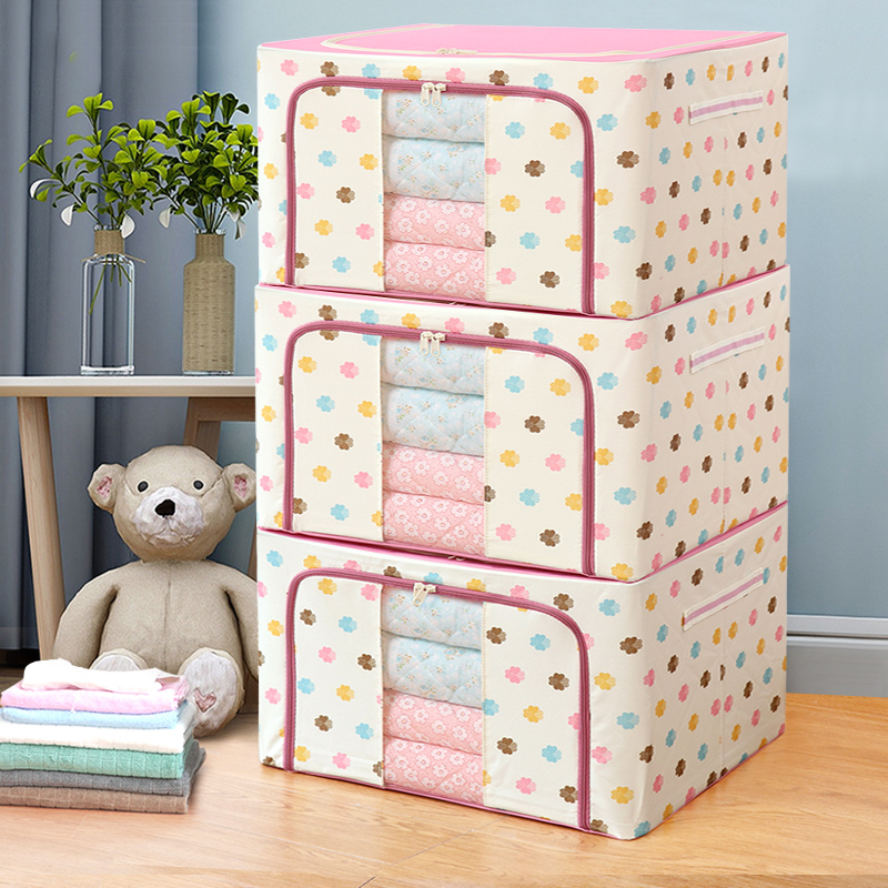 Wardrobe cloth clothes clothes bag storage box Fabric storage box Packing Oxford finishing storage box King size 72 liters