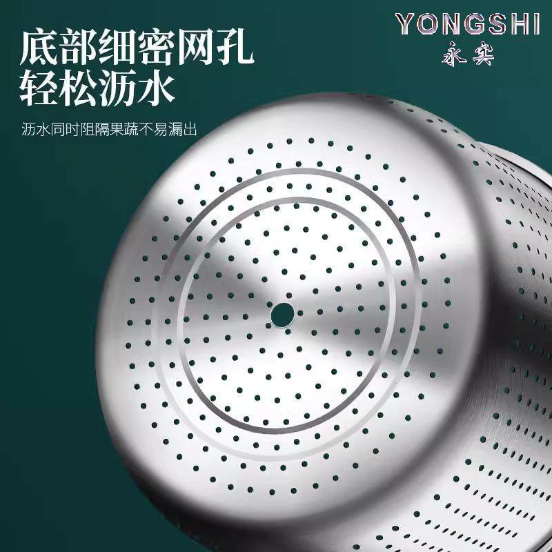 Vegetable Salad Dehydrator Stainless Steel Manual Rotating Draining Basket Household Fruit and Vegetable Spinner Dryer Vegetable Washing and Dehydration Tool