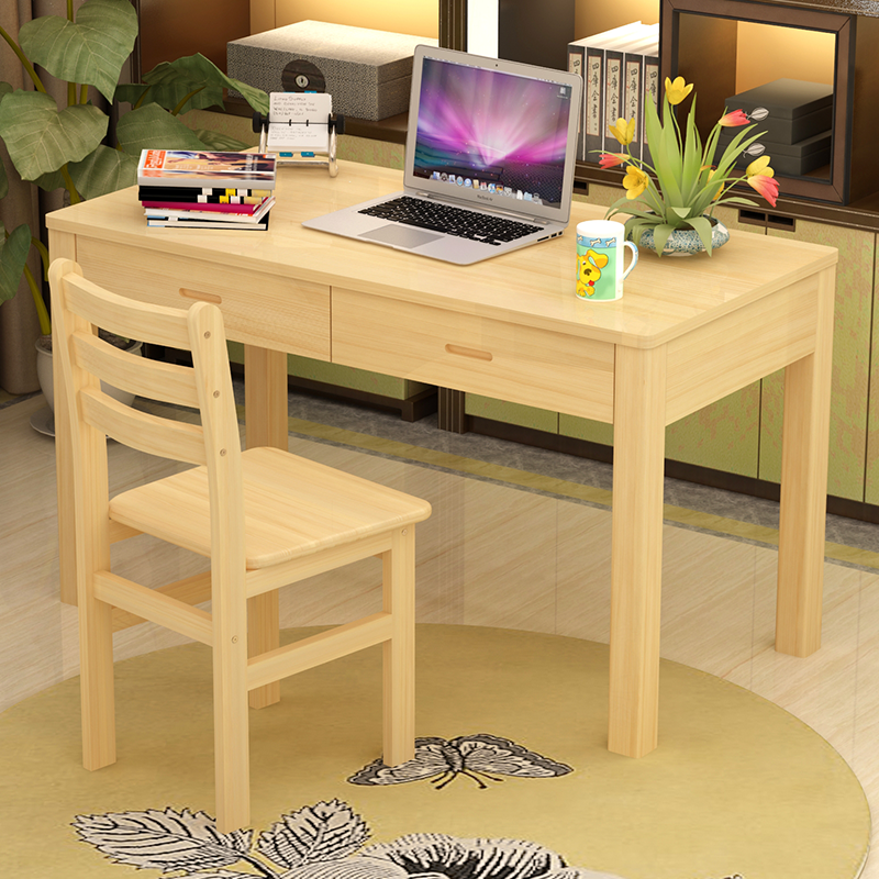 Solid wood desk Simple home student desktop computer desk Office desk High school student desk desk Sub-bedroom