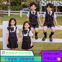 Yinglun Wind Kindergarten Garden Clothing Summer Clothing Childrens Class Clothes Summer New College Wind Primary School Children Custom School Uniform Suit