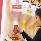 Коммерческая подвеска сжатие соуса бутылка вертикальный соус ствол большой -пищевая пища -Адрейк томатный салат сжимание бутылочка насое насое