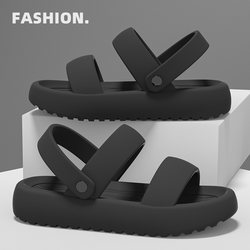 Wear sand slippers Men's summer 2023 new thick -bottomed anti -slide room step on shit and feel sandwater beach couple sandals women's models