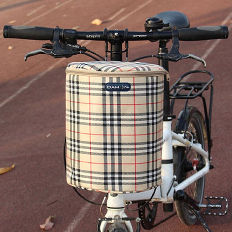 Large Row Folding Bike Bike Basket p8 Double Layer Thickened Canvas Mountaineering Car Basket Skateboard Electric Car Front Car Basket