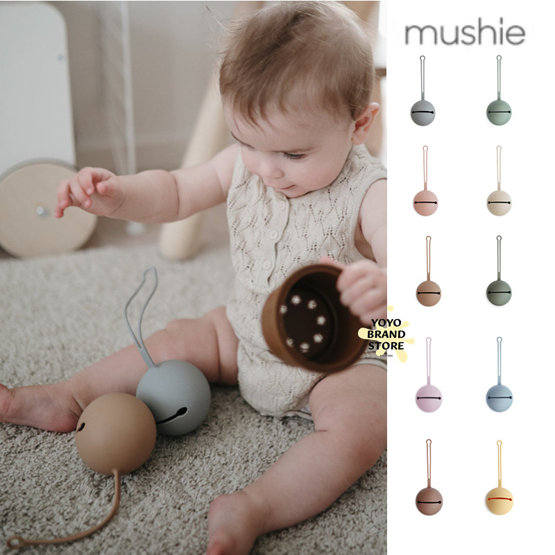 9 fold new Danish mushie baby baby baby silicone nipple containing box cute portable out hygiene-Taobao