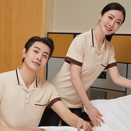 Тонкая футболка с коротким рукавом для отеля для работы, комнатный комплект, короткий рукав, делается под заказ