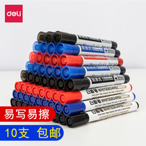 Del Stationery 6817 Whiteboard Pen Black Water Erasable Red Blue Whiteboard Pen Display Board Pen 10 Boxes