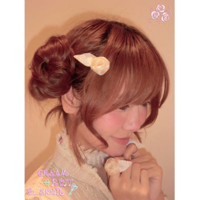 Curly hair * Sparkling lace rose hair clip, old-fashioned hair accessory edge clip, bangs clip