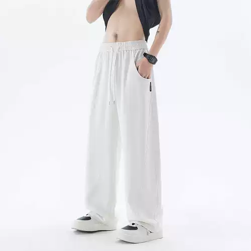 Шелковые летние тонкие штаны для отдыха, свободный прямой крой