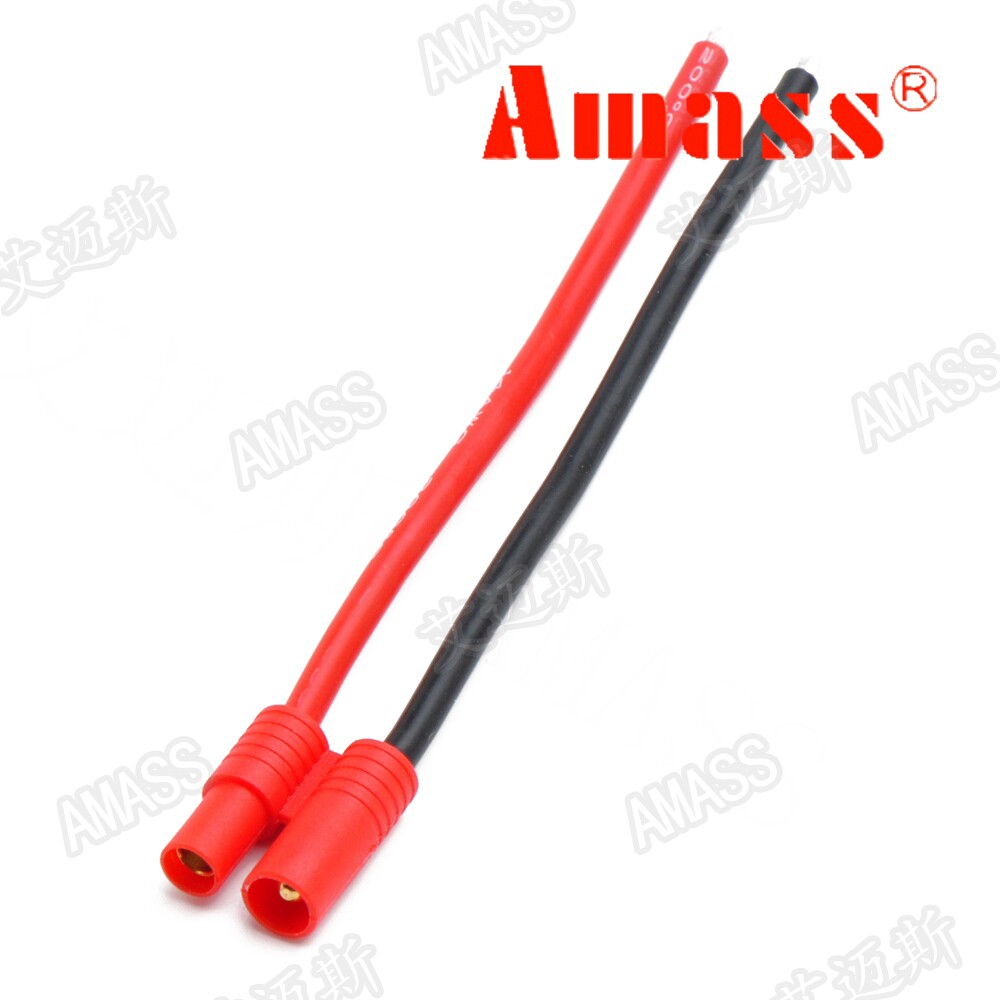 AMASS outgoing product 3 5mm with jacket banana plug single head wiring length 10cm14AWG tesoft silicone wire