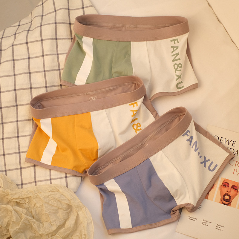 Men's panties cotton boxer trend print personality sport youth boxer mid-rise breathable shorts