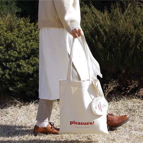 Универсальный двусторонний тканевый мешок на одно плечо, шоппер, свежая сумка, в корейском стиле