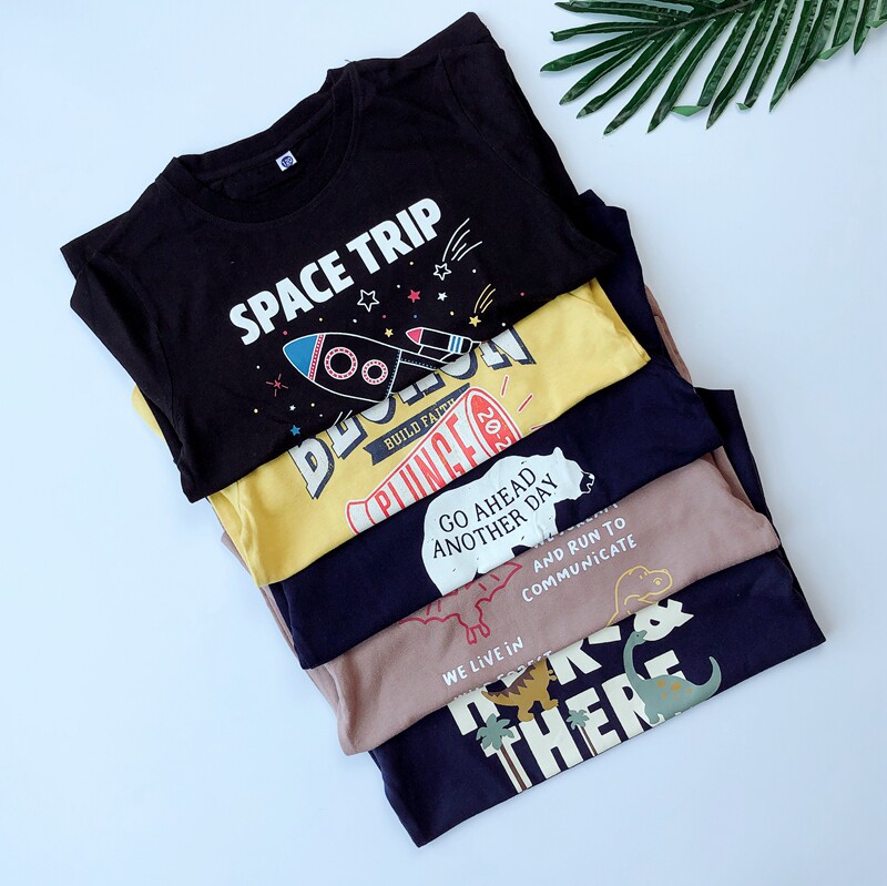 110-130 Foreign Trade Day Pure Cotton Autumn Long-sleeved T-shirt Tops Boys Boys Baby Bottom Shirt Soft Fit Tide