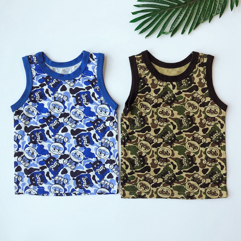 100 - 120 yards foreign trade daily cartoon bread Superman cotton thin summer T - shirt vest sleeveless coat boy