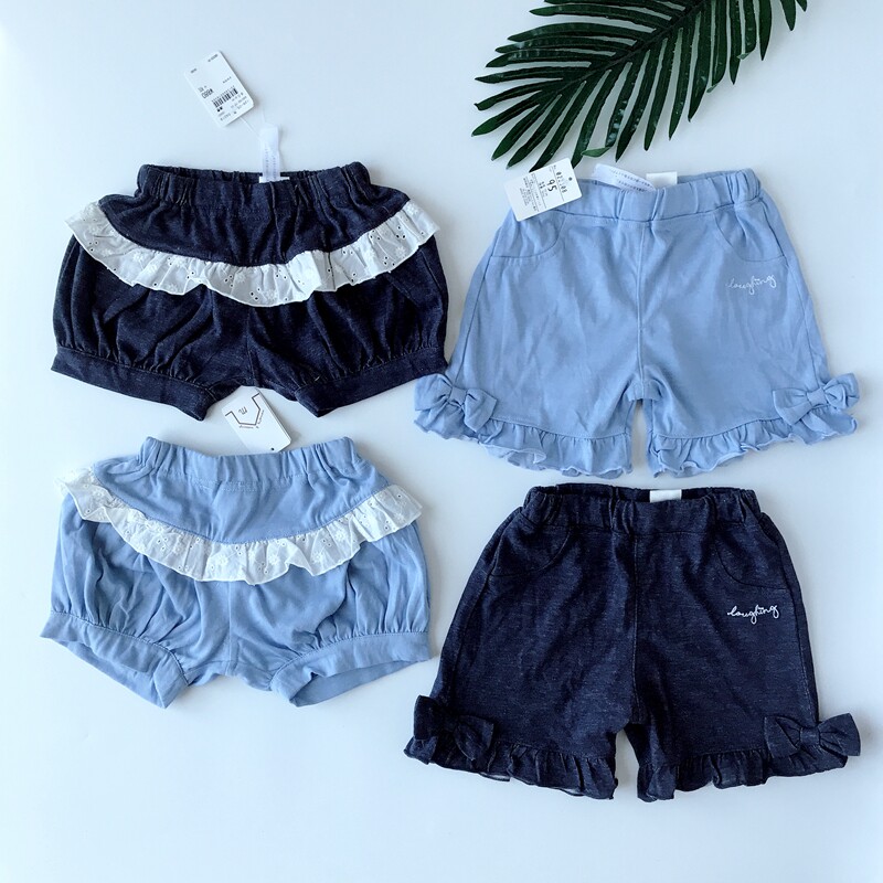 80-95 foreign trade day single small pants summer shorts girls girls baby flower bud pants big butt pants loose casual