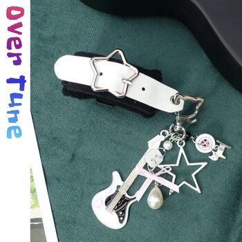 ສາຍແອວສີຂາວ hardcore end tone electric guitar muting belt bass guitar string guard muting clamp strap accessories